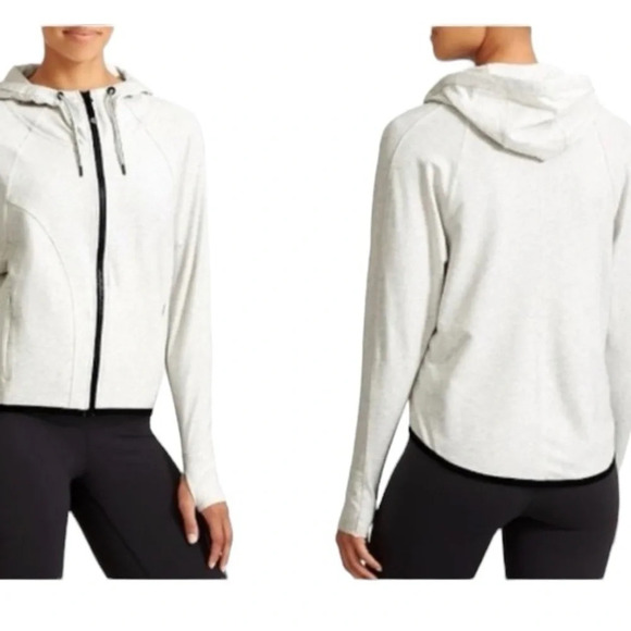 Athleta Heather Gray Gorpcore Sentry Anorak Full Zip Athleisure Hoodie Jacket *S - Picture 4 of 14